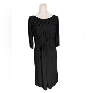 Suzi Chin Maggy Boutique Black Gathered Dress Size 8